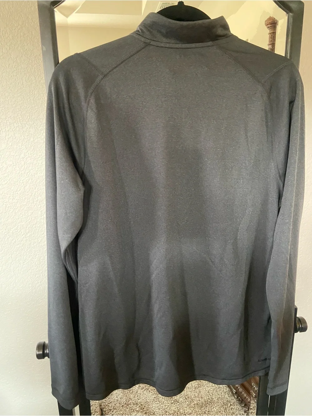 adidas dark gray Half-Zip Athletic Pullover